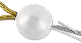 Bead with French wire on one side and a needle passing through the other side